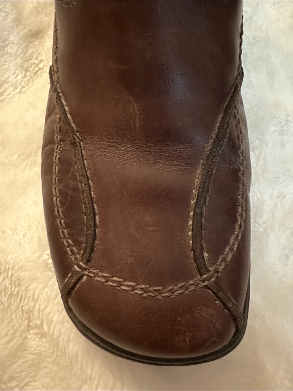 ALDO Brown Leather Double Stitched Classic Comfy Lined Boots Sz10 Brand Quality - Picture 8 of 11